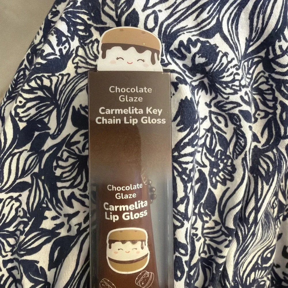 Tony Moly Squishmallows Chocolate Glaze Carmelita Key Chain Lip Gloss Rosy Brown